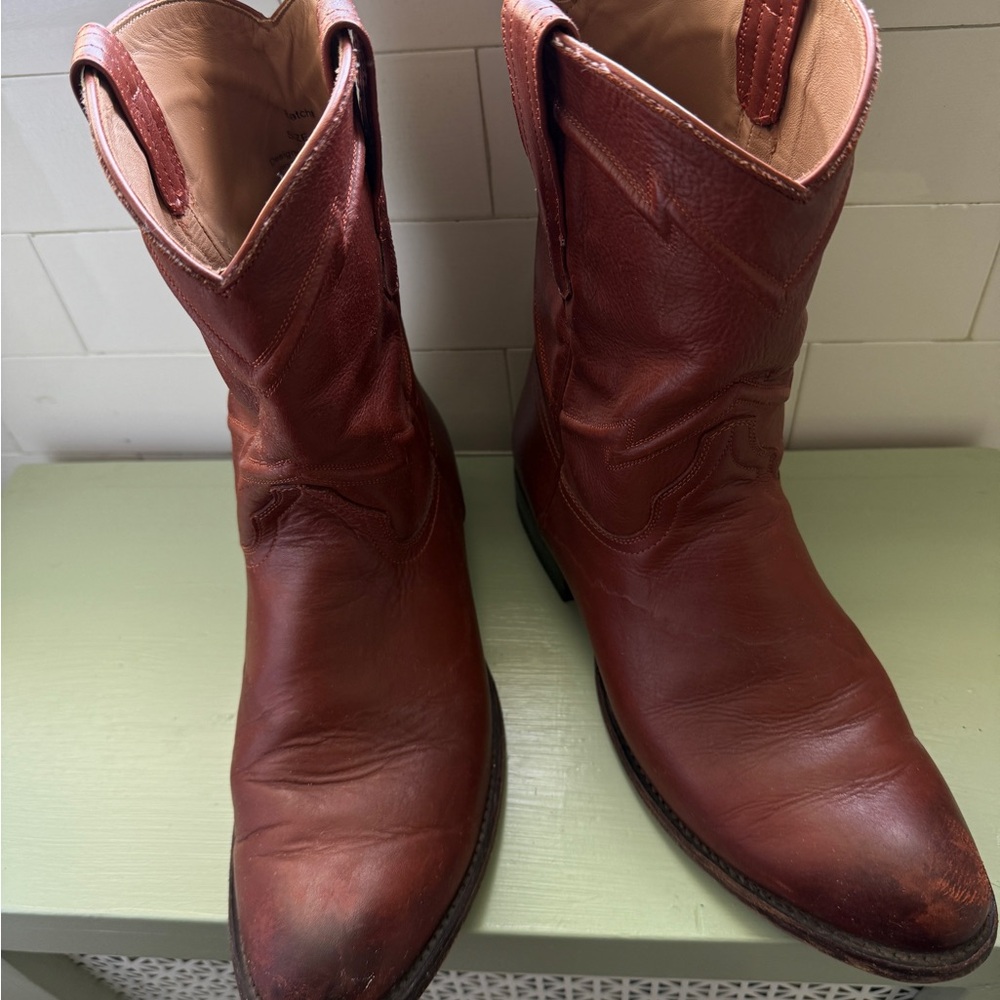 Men's Western Leather Boots in Rich Brown